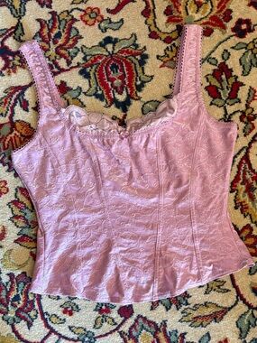 Arianne Lilac Lace-Trim Bustier Tank